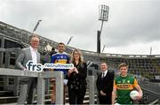 15 July 2020; In attendance, from left are, General Manager of FRS Recruitment Colin Donnery, Tipperary hurler John McGrath, Project Manager Erin Whittle, Commercial Director of the GAA and Kerry footballer Tommy Walsh as FRS Recruitment announce GAAGO Sponsorship at Croke Park in Dublin. Photo by David Fitzgerald/Sportsfile