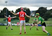 18 July 2020; Con O'Callaghan appeals to the referee for a foul, which was not given, before play continued during the Dublin County Senior Hurling Championship Group 4 Round 1 match between Cuala and Thomas Davis at Bray Emmets GAA club in Bray, Wicklow. Competitive GAA matches have been approved to return following the guidelines of Phase 3 of the Irish Government’s Roadmap for Reopening of Society and Business and protocols set down by the GAA governing authorities. With games having been suspended since March, competitive games can take place with updated protocols including a limit of 200 individuals at any one outdoor event, including players, officials and a limited number of spectators, with social distancing, hand sanitisation and face masks being worn by those in attendance among other measures in an effort to contain the spread of the Coronavirus (COVID-19) pandemic. Photo by Ramsey Cardy/Sportsfile