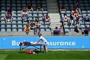 19 July 2020; Kilmacud Crokes players prepare for the Dublin County Senior Hurling Championship Round 1 match between Ballyboden St Enda's and Kilmacud Crokes at Parnell Park in Dublin. Competitive GAA matches have been approved to return following the guidelines of Phase 3 of the Irish Government’s Roadmap for Reopening of Society and Business and protocols set down by the GAA governing authorities. With games having been suspended since March, competitive games can take place with updated protocols including a limit of 200 individuals at any one outdoor event, including players, officials and a limited number of spectators, with social distancing, hand sanitisation and face masks being worn by those in attendance among other measures in an effort to contain the spread of the Coronavirus (COVID-19) pandemic. Photo by Ramsey Cardy/Sportsfile