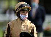 19 July 2020; Jockey Colin Keane after riding A'ali to victory in the Holden Plant Rentals Sapphire Stakes at The Curragh Racecourse in Kildare. Racing remains behind closed doors to the public under guidelines of the Irish Government in an effort to contain the spread of the Coronavirus (COVID-19) pandemic. Photo by Seb Daly/Sportsfile