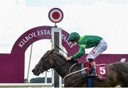 19 July 2020; Lemista, with Colin Keane up, crosses the line to win the Kilboy Estate Stakes at The Curragh Racecourse in Kildare. Racing remains behind closed doors to the public under guidelines of the Irish Government in an effort to contain the spread of the Coronavirus (COVID-19) pandemic. Photo by Seb Daly/Sportsfile