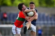 19 July 2020; Des Kelly of Bray in action against Sam O'Dowd of Rathnew during the Wicklow County Senior Football Championship Round 1 match between Rathnew and Bray at Joule Park in Aughrim, Wicklow. Competitive GAA matches have been approved to return following the guidelines of Phase 3 of the Irish Government’s Roadmap for Reopening of Society and Business and protocols set down by the GAA governing authorities. With games having been suspended since March, competitive games can take place with updated protocols including a limit of 200 individuals at any one outdoor event, including players, officials and a limited number of spectators, with social distancing, hand sanitisation and face masks being worn by those in attendance among other measures in an effort to contain the spread of the Coronavirus (COVID-19) pandemic. Photo by David Fitzgerald/Sportsfile