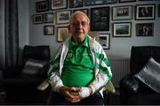 21 July 2020; Former Republic of Ireland squad kit manager Charlie O'Leary after watching the broadcast of Jack Charlton’s funeral service, in West Road Crematorium, at his home in Dublin. The former Republic of Ireland manager Jack Charlton lead the Republic of Ireland team to their first major finals at UEFA Euro 1988, and subsequently the FIFA World Cup 1990, in Italy, and the FIFA World Cup 1994, in USA.  Photo by Ray McManus/Sportsfile