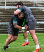 23 July 2020; Jack McGrath, left, and Tom O'Toole during an Ulster Rugby squad training session at Kingspan Stadium in Belfast. Photo by Robyn McMurray for Ulster Rugby via Sportsfile