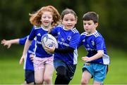29 July 2020; Ellie Fogarty, age 6, in action during the Bank of Ireland Leinster Rugby Summer Camp at Clondalkin RFC in Dublin. Photo by Matt Browne/Sportsfile
