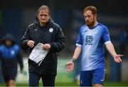 4 August 2020; Finn Harps manager Ollie Horgan in converation with Ryan Connolly of Finn Harps at half-time of the SSE Airtricity League Premier Division match between Finn Harps and Shelbourne at Finn Park in Ballybofey, Donegal. Photo by Harry Murphy/Sportsfile