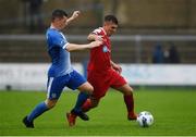 4 August 2020; Dayle Rooney of Shelbourne in action against Ruairi Harkin of Finn Harps during the SSE Airtricity League Premier Division match between Finn Harps and Shelbourne at Finn Park in Ballybofey, Donegal. Photo by Harry Murphy/Sportsfile