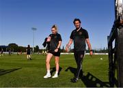 8 August 2020; Bohemians manager Sean Byrne and Chelsea Snell of Bohemians ahead of the FAI Women's National League match between Wexford Youths and Bohemians at Ferrycarrig Park in Wexford. Photo by Sam Barnes/Sportsfile