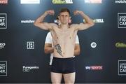 13 August 2020; Eric Donovan weighs in at Matchroom Fight Camp in Brentwood, Essex, England, ahead of his IBF Inter-Continental Super Feather Title clash with Zelfa Barrett on Friday Night. Photo by Mark Robinson / Matchroom Boxing via Sportsfile