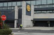 16 August 2020; An empty Jones' Road outside Croke Park Stadium at 12.18pm as Community Garda John Redmond of Mountjoy Station patrols on the original scheduled date of the 2020 GAA Hurling All-Ireland Senior Championship Final. Due to current restrictions laid down by the Irish government to prevent the spread of coronavirus, the dates for the staging of the GAA inter-county season have been pushed back, with the first round of games now due to start in October. The 2020 All-Ireland Senior Hurling Championship was due to be the 133rd staging of the All-Ireland Senior Hurling Championship, the Gaelic Athletic Association's premier inter-county hurling tournament, since its establishment in 1887. For the first time in 96 years the All-Ireland hurling final is now due to be played in December with the 2020 final due on Sunday, December 13th, the same weekend on which Dublin beat Galway in the 1924 final. Photo by Brendan Moran/Sportsfile