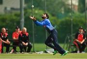 20 August 2020; Simi Singh of Leinster Lightning catches out Jonathan Garth of Munster Reds during the 2020 Test Triangle Inter-Provincial Series match between Leinster Lightning and Munster Reds at Pembroke Cricket Club in Dublin. Photo by Seb Daly/Sportsfile