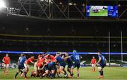 22 August 2020; A general view of the action during the Guinness PRO14 Round 14 match between Leinster and Munster at the Aviva Stadium in Dublin. Photo by Stephen McCarthy/Sportsfile