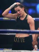 22 August 2020; Katie Taylor after her victory over Delfine Persoon during their Undisputed Lightweight Titles fight at Brentwood in Essex, England. Photo by Mark Robinson / Matchroom Boxing via Sportsfile