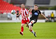 22 August 2020; Sean Hoare of Dundalk in action against Ronan Coughlan of Sligo Rovers during the SSE Airtricity League Premier Division match between Sligo Rovers and Dundalk at The Showgrounds in Sligo. Photo by Seb Daly/Sportsfile