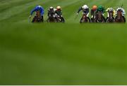 23 August 2020; Bounce The Blues, left, with Kevin Manning up, races alongside the rest of the field on their way to winning the Owenstown Stud Stakes at Naas Racecourse in Naas, Kildare. Photo by Seb Daly/Sportsfile