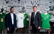 24 August 2020; Republic of Ireland manager Stephen Kenny poses for a portrait prior to a press conference with Jonathan Courtenay, Managing Director, JACC Sports, following his squad announcement at JACC Headquarters in Dublin as the FAI unveiled a new six-year partnership with the New Era brand of headwear and leisurewear. Photo by Stephen McCarthy/Sportsfile