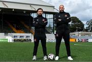 26 August 2020; Newly appointed Dundalk interim head coach Filippo Giovagnoli, right, and assistant coach Giuseppe Rossi ahead of a Dundalk FC press conference at Oriel Park in Dundalk, Louth. Photo by Ben McShane/Sportsfile