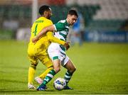 27 August 2020; Dean Williams of Shamrock Rovers in action against Felipe Aspegren of Ilves during the UEFA Europa League First Qualifying Round match between Shamrock Rovers and Ilves at Tallaght Stadium in Dublin. Photo by Stephen McCarthy/Sportsfile