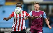 29 August 2020; James Akintunde of Derry City in action against Conor Kane of Drogheda United during the Extra.ie FAI Cup Second Round match between Drogheda United and Derry City at United Park in Drogheda, Louth. Photo by Stephen McCarthy/Sportsfile