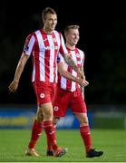 30 August 2020; Teemu Penninkangas, left, and Jesse Devers of Sligo Rovers following the Extra.ie FAI Cup Second Round match between UCD and Sligo Rovers at UCD Bowl in Belfield, Dublin. Photo by Stephen McCarthy/Sportsfile