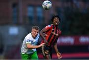 31 August 2020; Promise Omochere of Bohemians in action against Lloyd Buckley of Cabinteely during the Extra.ie FAI Cup Second Round match between Bohemians and Cabinteely at Dalymount Park in Dublin. Photo by Piaras Ó Mídheach/Sportsfile