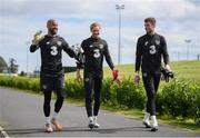 1 September 2020; Goalkeepers, from left, Darren Randolph, Caoimhin Kelleher and Mark Travers during a Republic of Ireland training session at FAI National Training Centre in Abbotstown, Dublin. Photo by Stephen McCarthy/Sportsfile