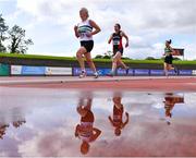 6 September 2020; Joan Hough of Midleton AC, Cork, left, competing in the F60 Women's 1500m, and Catherine O'Connor of Menapians AC, second from left, competing in the F55 Women's 1500m event during the Irish Life Health National Masters Track and Field Championships at Morton Stadium in Santry, Dublin. Photo by Sam Barnes/Sportsfile