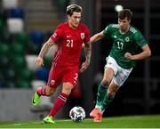 7 September 2020; Mathias Normann of Norway in action against Paddy McNair of Northern Ireland during the UEFA Nations League B match between Northern Ireland and Norway at the National Football Stadium at Windsor Park in Belfast. Photo by Stephen McCarthy/Sportsfile