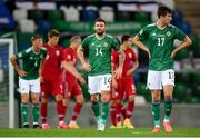 7 September 2020; Stuart Dallas of Northern Ireland, 14, after his side conceded a third goal during the UEFA Nations League B match between Northern Ireland and Norway at the National Football Stadium at Windsor Park in Belfast. Photo by Stephen McCarthy/Sportsfile