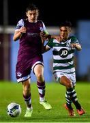 22 September 2020; Jake Hyland of Drogheda United and Sean Brennan of Shamrock Rovers II during the SSE Airtricity League First Division match between Drogheda United and Shamrock Rovers II at United Park in Drogheda, Louth. Photo by Ben McShane/Sportsfile