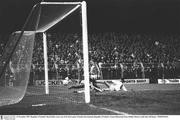 10 November 1987; Republic of Ireland's David Kelly scores one of his three goals. Friendly International, Republic of Ireland v Israel, Dalymount Park, Dublin. Picture credit; Ray McManus / SPORTSFILE