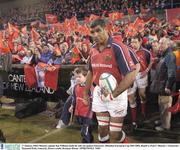 17 January 2004; Munster captain Jim Williams leads his side out against Gloucester. Heineken European Cup 2003-2004, Round 4, Pool 5, Munster v Gloucester, Thomond Park, Limerick. Picture credit; Brendan Moran / SPORTSFILE *EDI*