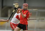 30 June 2013; Michael Ennis, Down, in action against Chris Convery, left, and Kevin Hinphey, Derry. Ulster GAA Hurling Senior Championship, Semi-Final, Derry v Down, Athletic Grounds, Armagh. Picture credit: Brendan Moran / SPORTSFILE