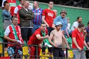 4 July 2013; St Patrick's Athletic supporters at the game. UEFA Europa League, First Qualifying Round, First Leg, VMFD Zalgiris v St Patrick's Athletic, LFF Stadium, Vilnius, Lithuania. Picture credit: Robertas Dackus / SPORTSFILE