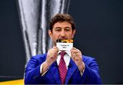 2 October 2020; Special guest Ciro Ferrara draws out the name of Dundalk during the UEFA Europa League 2020/21 Group Stage Draw at the UEFA Headquarters, The House of European Football in Nyon, Switzerland. Photo by UEFA via Sportsfile