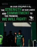 3 October 2020; Connacht captain Jarrad Butler leads his side out ahead of the Guinness PRO14 match between Connacht and Glasgow Warriors at The Sportsground in Galway. Photo by Ramsey Cardy/Sportsfile