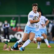 3 October 2020; Huw Jones of Glasgow Warriors on his way to scoring his side's second try during the Guinness PRO14 match between Connacht and Glasgow Warriors at The Sportsground in Galway. Photo by Ramsey Cardy/Sportsfile