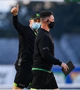 3 October 2020; Connacht head coach Andy Friend, right, acknowledges supporters following their victory in the Guinness PRO14 match between Connacht and Glasgow Warriors at The Sportsground in Galway. Photo by Ramsey Cardy/Sportsfile