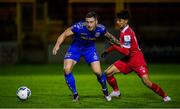 3 October 2020; Rob Cornwall of Bohemians in action against Denzil Fernandes of Shelbourne during the SSE Airtricity League Premier Division match between Shelbourne and Bohemians at Tolka Park in Dublin. Photo by Stephen McCarthy/Sportsfile