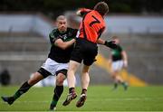 4 October 2020; Bart Daly of Duhallow is tackled by Barry O'Driscoll of Nemo Rangers during the Cork County Premier Senior Football Championship Semi-Final match between Nemo Rangers and Duhallow at Páirc Ui Rinn in Cork. Photo by Sam Barnes/Sportsfile