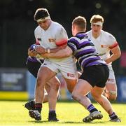 10 October 2020; Mark Nicholson of Dublin University in action against Terenure College during the Energia Community Series Leinster Conference 1 match between Terenure College and Dublin University at Lakelands Park in Dublin. Photo by Matt Browne/Sportsfile