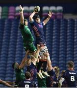 25 October 2020; Lewis Carmichael of Edinburgh in action against Eoghan Masterson of Connacht during the Guinness PRO14 match between Edinburgh and Connacht at BT Murrayfield in Edinburgh, Scotland. Photo by Paul Devlin/Sportsfile