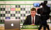 5 November 2020; Manager Stephen Kenny speaks to media following his Republic of Ireland squad announcement at FAI Headquarters in Abbotstown, Dublin. Photo by Stephen McCarthy/Sportsfile
