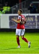 9 November 2020; Jordan Gibson of St Patrick's Athletic celebrates scoring his side's first goal during the SSE Airtricity League Premier Division match between St Patrick's Athletic and Bohemians at Richmond Park in Dublin. Photo by Piaras Ó Mídheach/Sportsfile