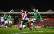 9 November 2020; Cian Coleman of Cork City in action against Joe Thomson of Derry City during the SSE Airtricity League Premier Division match between Cork City and Derry City at Turners Cross in Cork. Photo by Eóin Noonan/Sportsfile