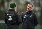 11 November 2020; Assistant manager Alan Reynolds, right, during a Republic of Ireland U21 training session at the FAI National Training Centre in Abbotstown, Dublin. Photo by Seb Daly/Sportsfile