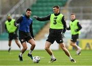 14 November 2020; Jack Taylor, right, and Danny Mandroiu during a Republic of Ireland U21's training session at Tallaght Stadium in Dublin. Photo by Harry Murphy/Sportsfile