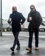 15 November 2020; Former Tyrone manager and BBC Sport pundit Mickey Harte and Sky Sports GAA football analyst Peter Canavan ahead of the Ulster GAA Football Senior Championship Semi-Final match between Cavan and Down at Athletic Grounds in Armagh. Photo by Philip Fitzpatrick/Sportsfile