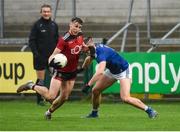 15 November 2020; Barry O’Hagan of Down in action against Killian Clarke of Cavan during the Ulster GAA Football Senior Championship Semi-Final match between Cavan and Down at Athletic Grounds in Armagh. Photo by Philip Fitzpatrick/Sportsfile