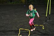 16 November 2020; Cara Maguire during a Leinster Rugby Give it a Try Girls Rugby Training Session at Coolmine RFC in Coolmine, Dublin. Photo by Piaras Ó Mídheach/Sportsfile